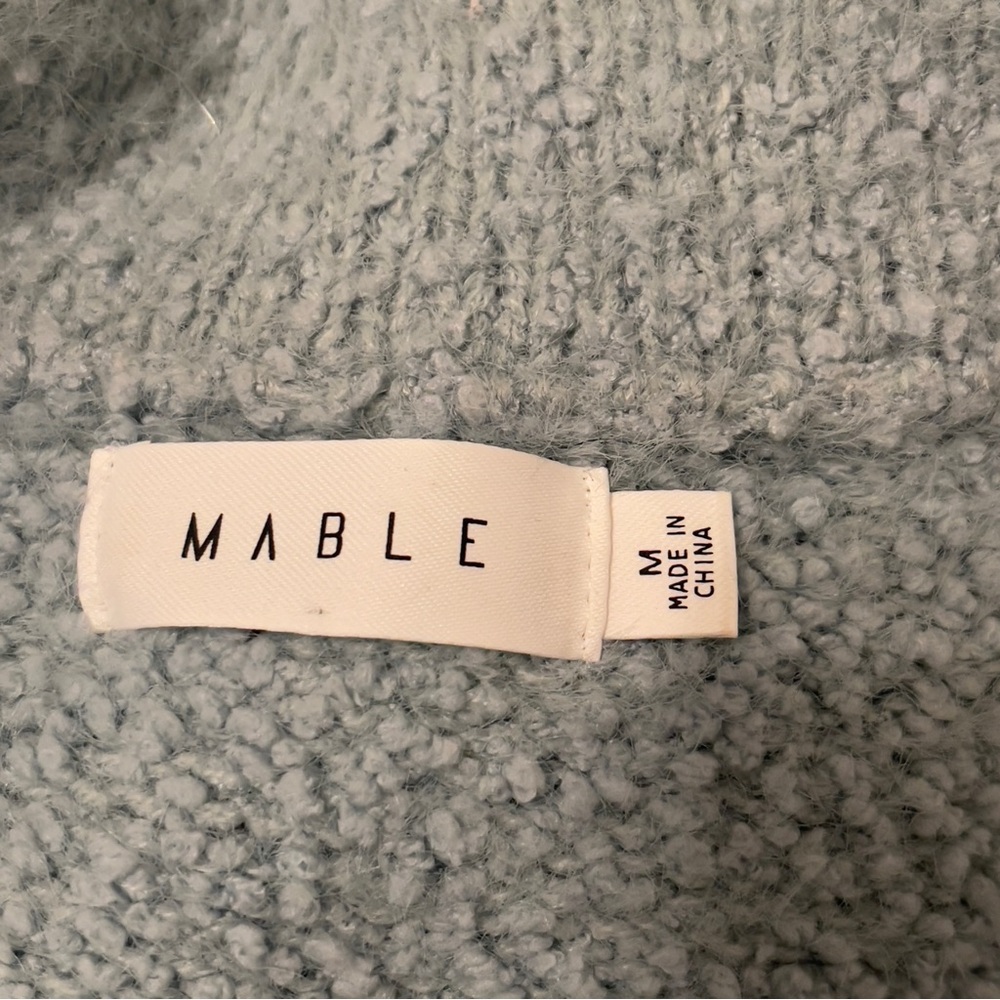 Mable Blue 'Ruthy' Fuzzy Blue Short Cardigan Sweater Medium - Picture 7 of 8